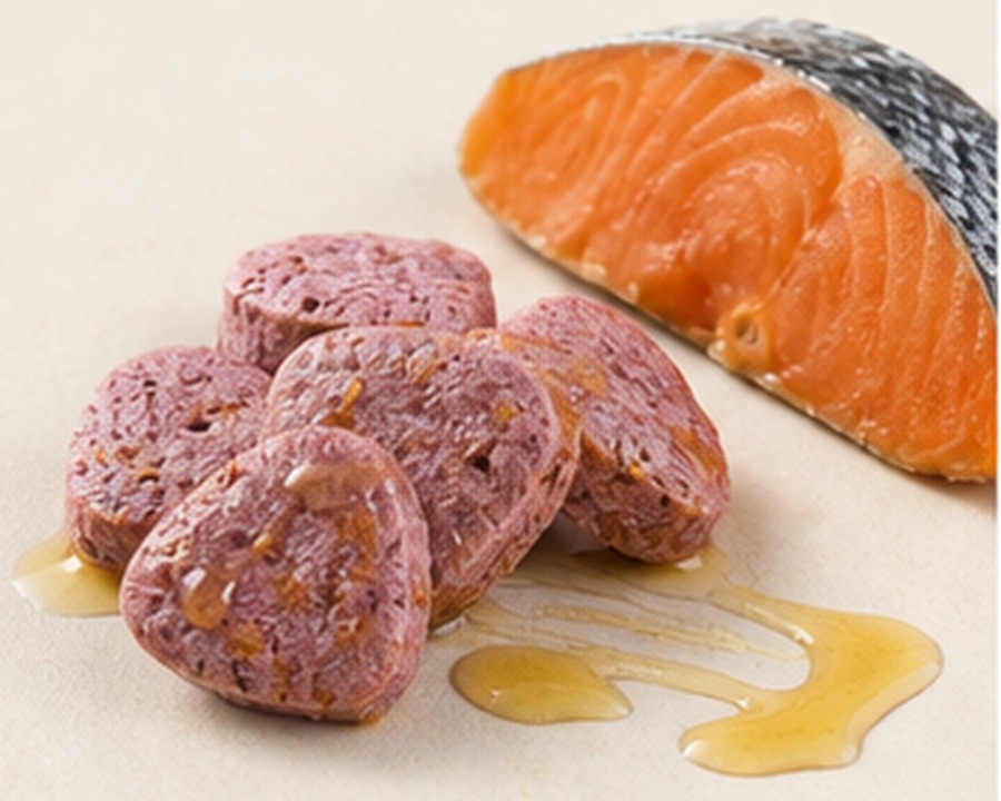 Real product photograph of shaped pet treats presented for portfolio review