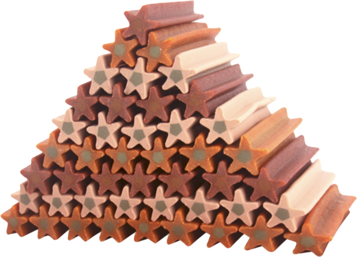 Filled star-shaped chew