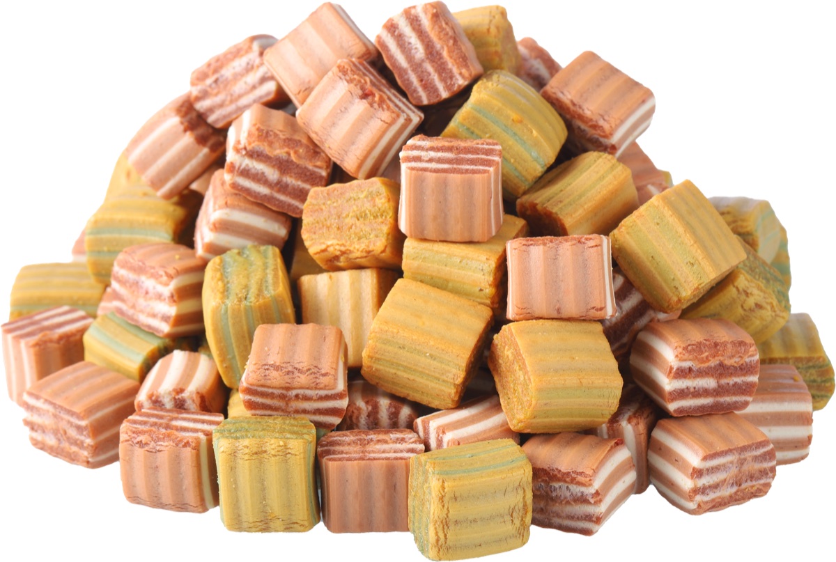 Layered sandwich chew
