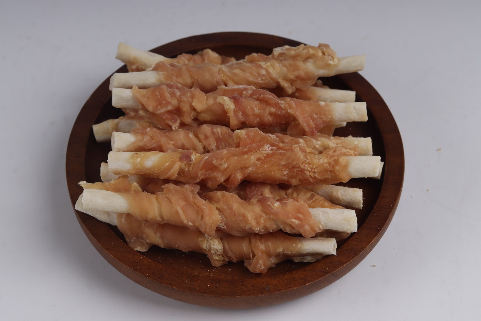 Chicken-wrapped fibre stick
